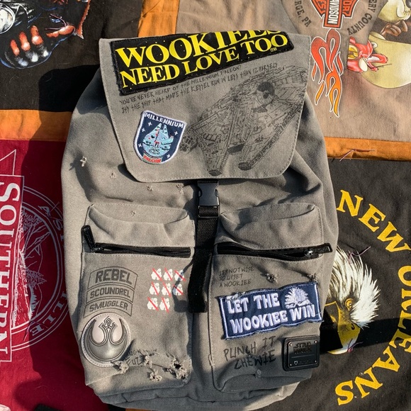 Loungefly Wookie Patch Backpack Disney Star Wars Wookiees Need Love Too Used main image 2